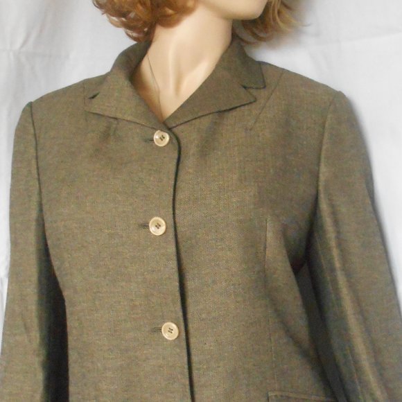 DOLCE GABBANA Golden Green Pant Suit Sz 32/46 CHIC - Picture 3 of 8